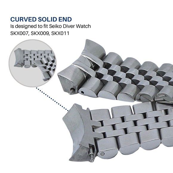 316L Solid Stainless Steel Jubilee Bracelet Made for SEIKO SKX007/009/011 - Picture 4 of 5